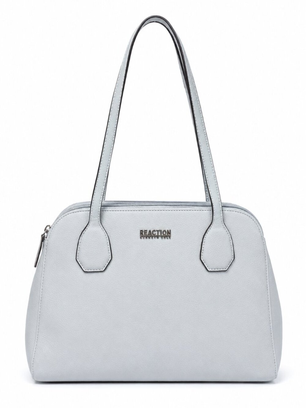 Kenneth Cole Reaction Light Blue Double Zip Shoulder Tote Handbag Faux Leather